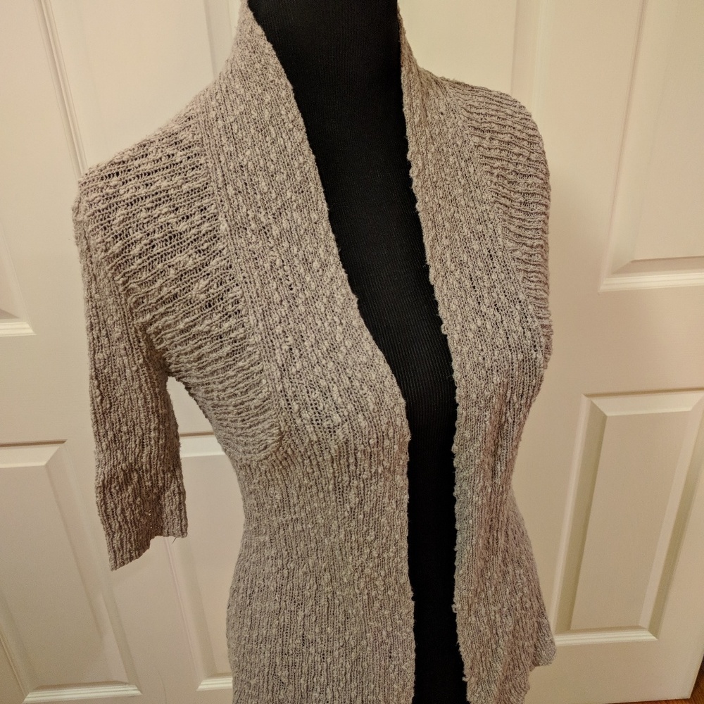 Open front short sleeve cardigan